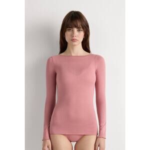 Balletcore Intimissimi Modal Cashmere Boat Neck Top Small Garden Rose NWT